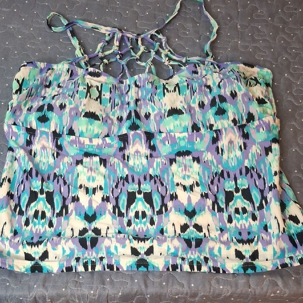 Collections by Catalina Women's Multicolor Patterned Tankini Top size XL